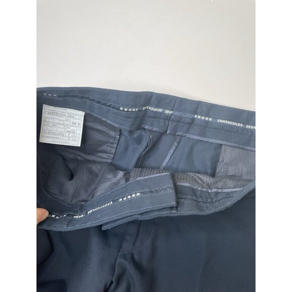Ermenegildo Zegna Dress Pants Men's Lyocell Cotton Blend Navy Blue 38x30 - Picture 5 of 8